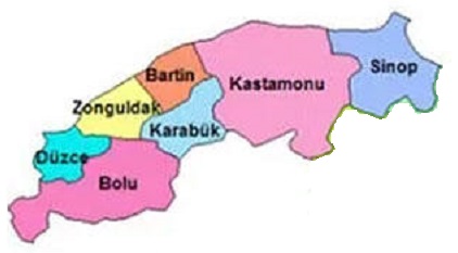 Batı karadeniz illeri ve şehir haritası