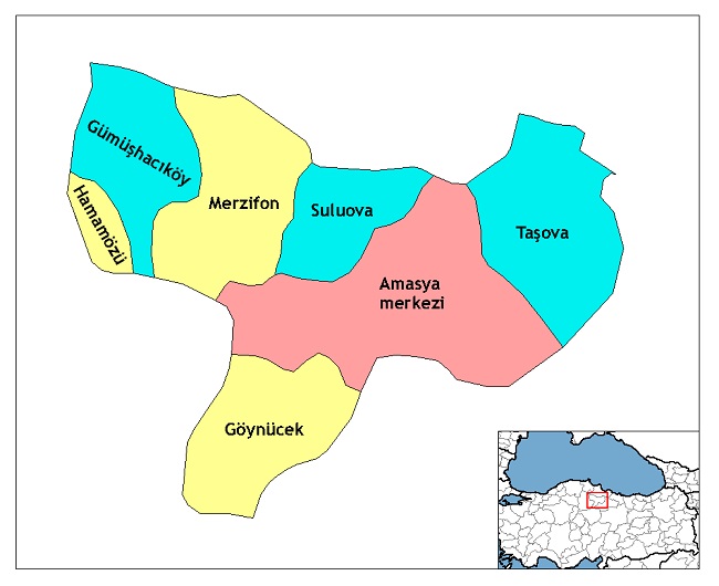 Amasya ilçe haritası