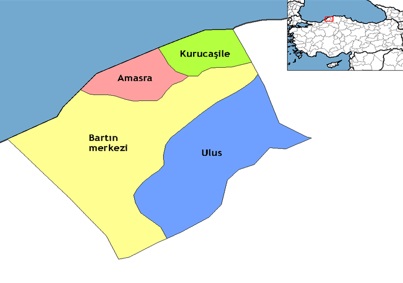 Bartın ilçeleri ilçe haritası